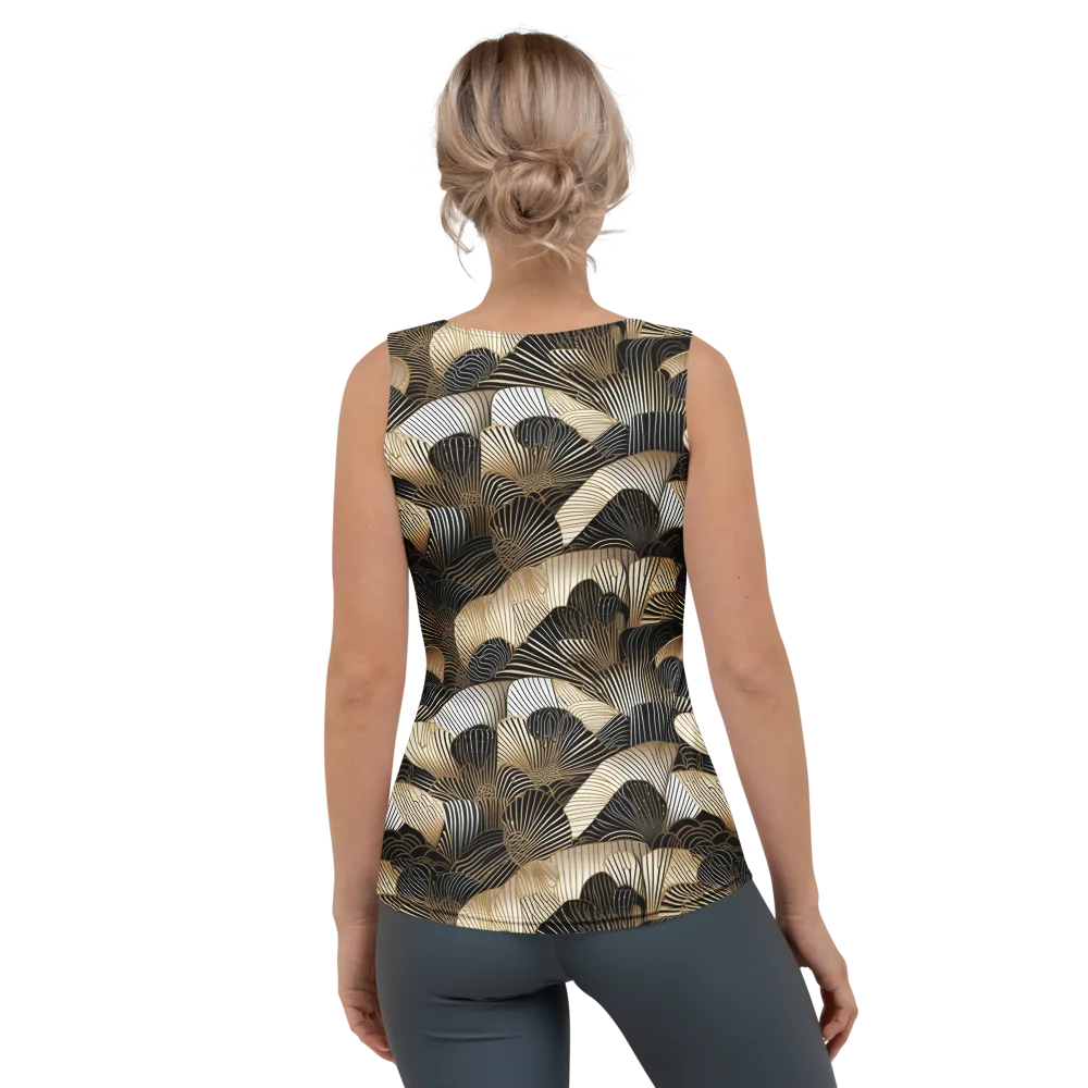 Noir Deco Bloom on Women's Tank Top — Back