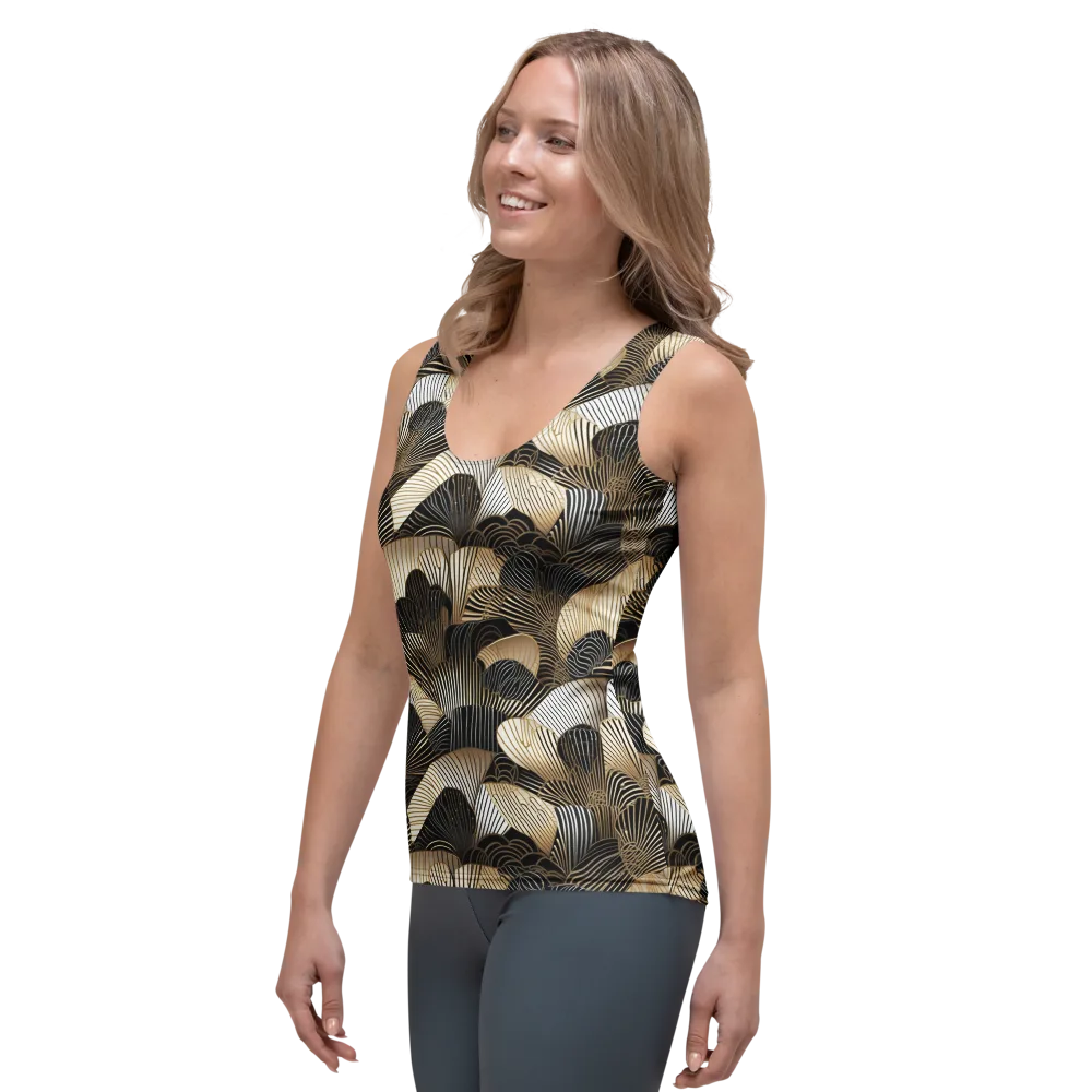 Noir Deco Bloom on Women's Tank Top — Left Front