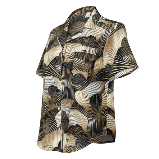 Noir Deco Bloom on a Women's Short Sleeve Pajama Top