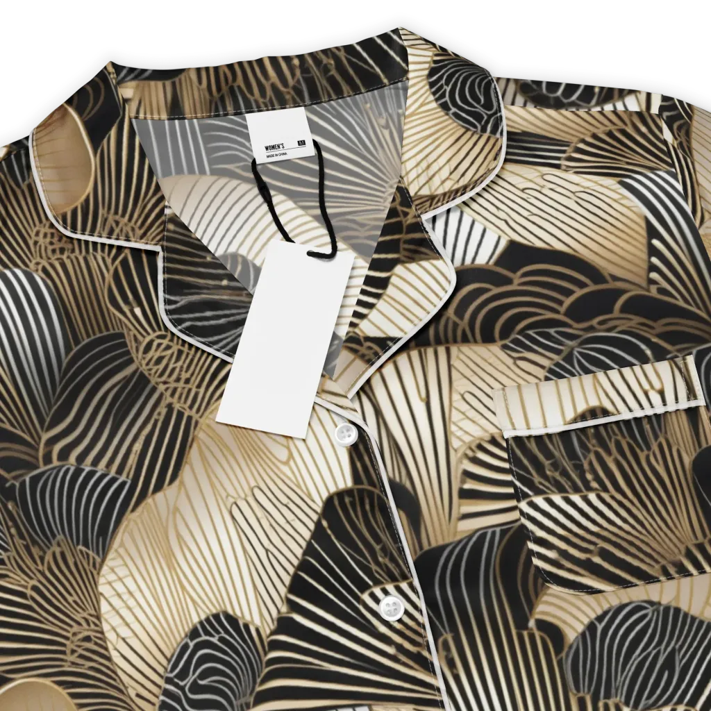 Noir Deco Bloom on Women's Short Sleeve Pajama Top — Product details