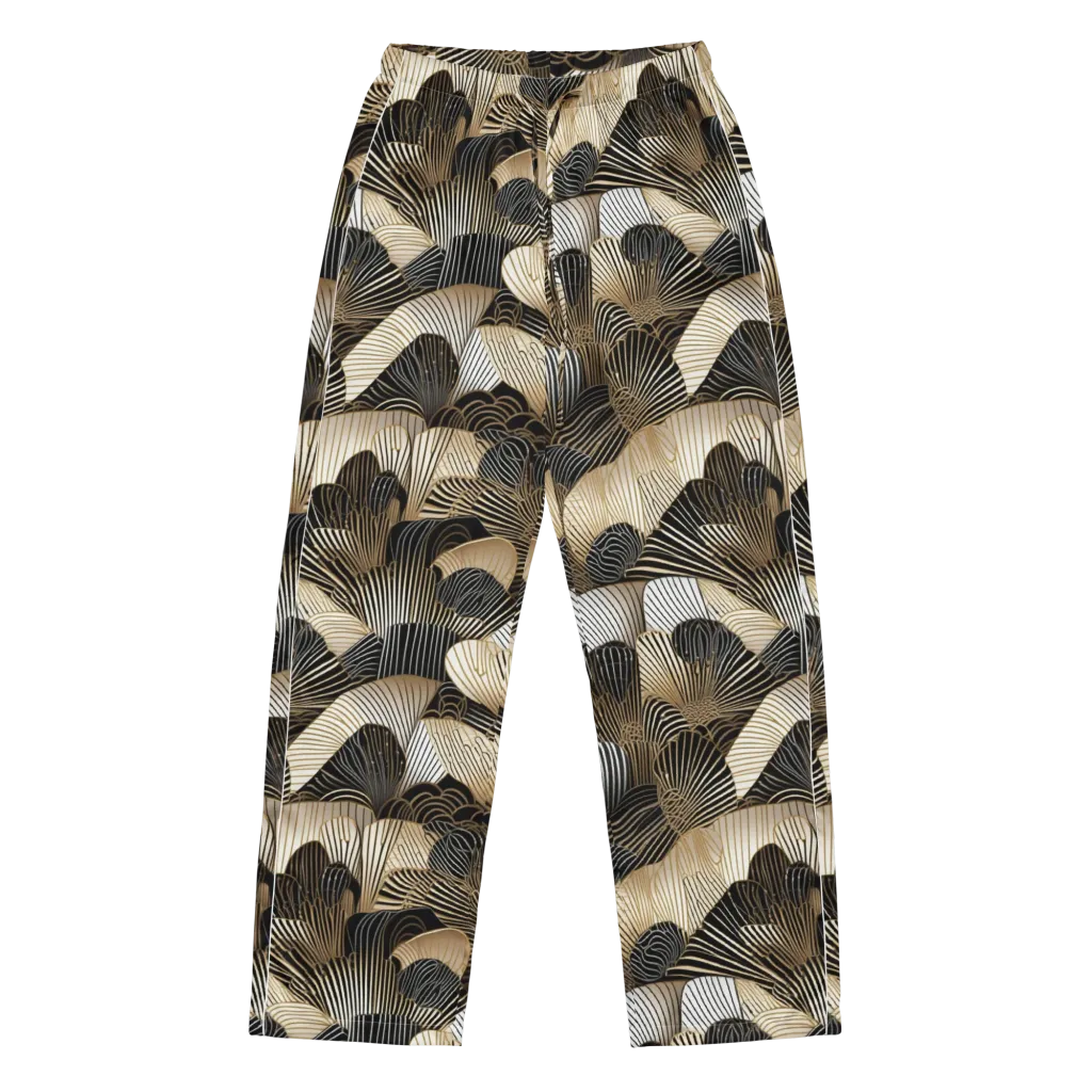 Noir Deco Bloom on Women's Pajama Pants — Front