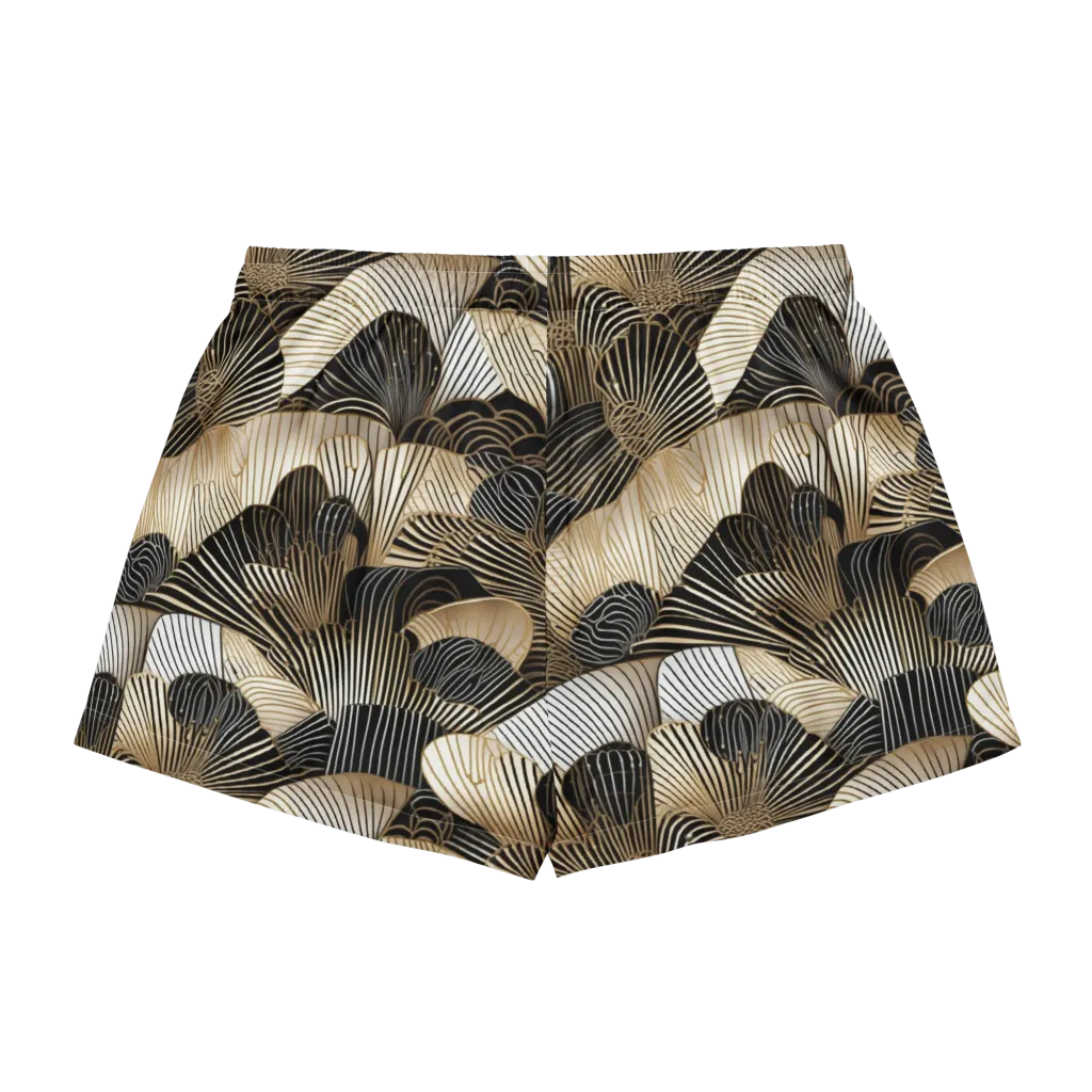 Noir Deco Bloom on Women's Pajama Shorts — Back