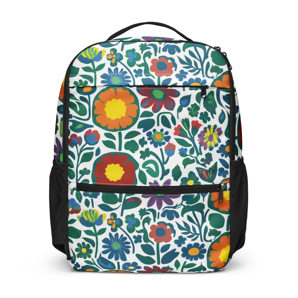 Folk Garden Riot on Utility Backpack — Front