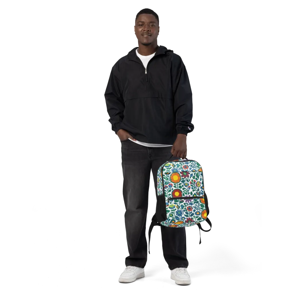 Folk Garden Riot on Utility Backpack — Front
