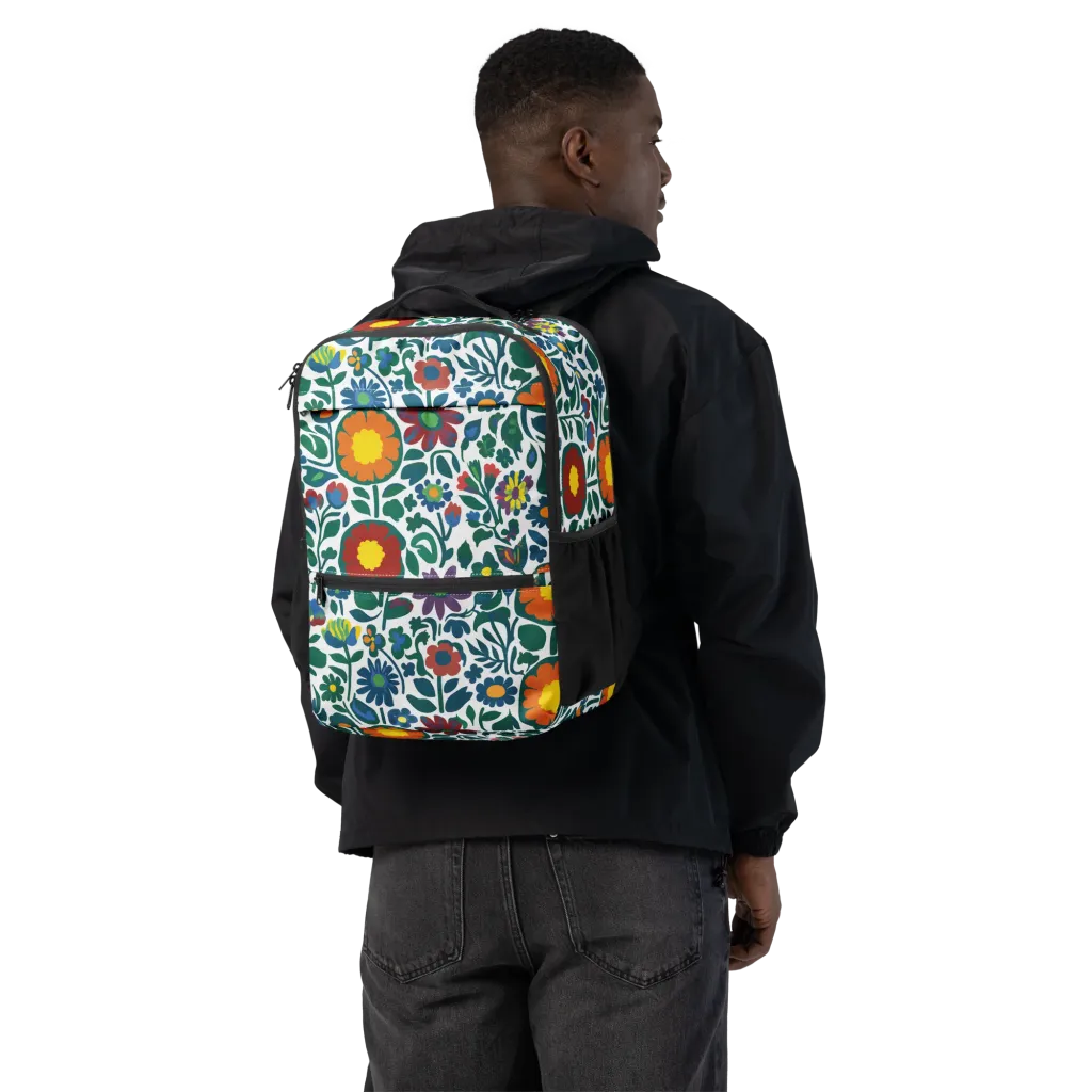 Folk Garden Riot on Utility Backpack — Back