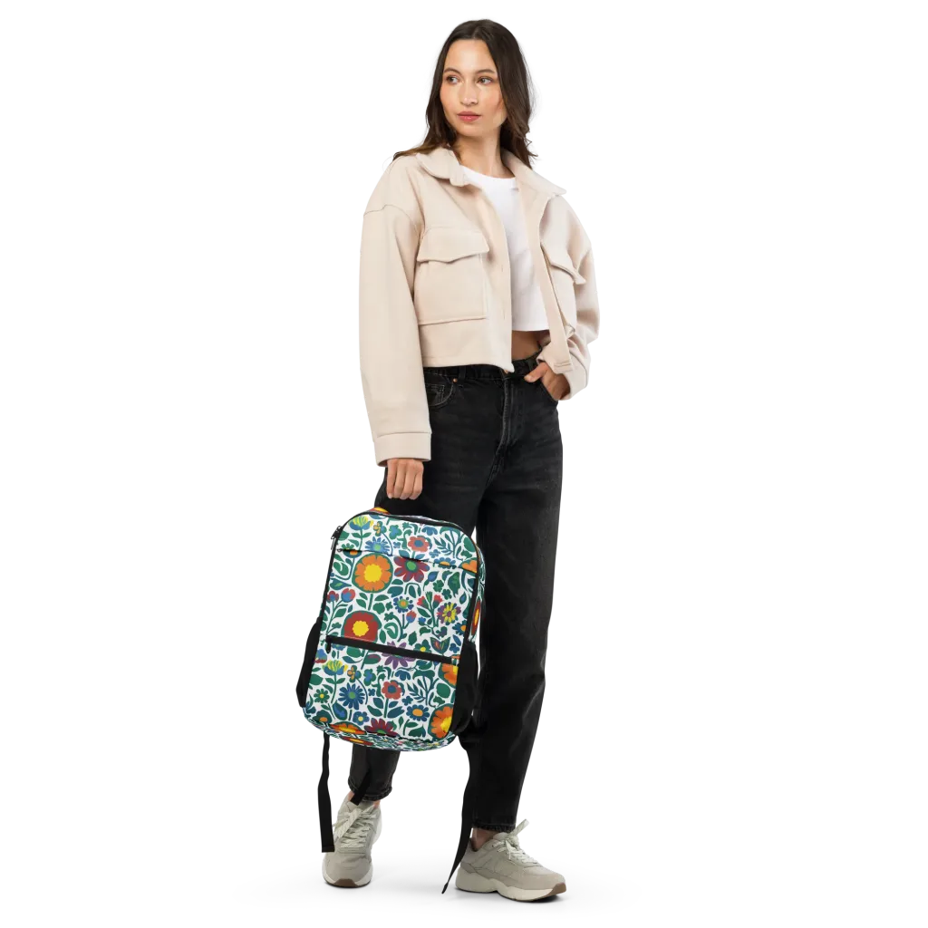 Folk Garden Riot on Utility Backpack — Front