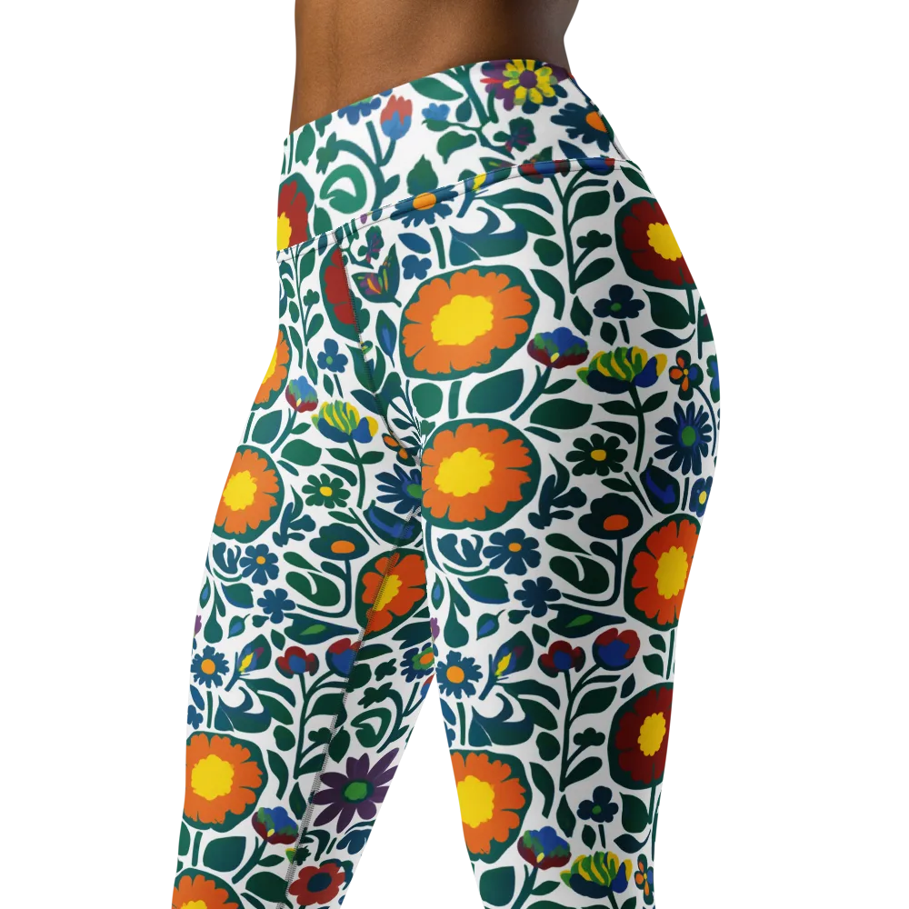 Folk Garden Riot on Yoga Leggings — Left Front