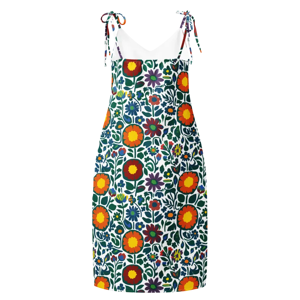 Folk Garden Riot on Slip Dress — Back