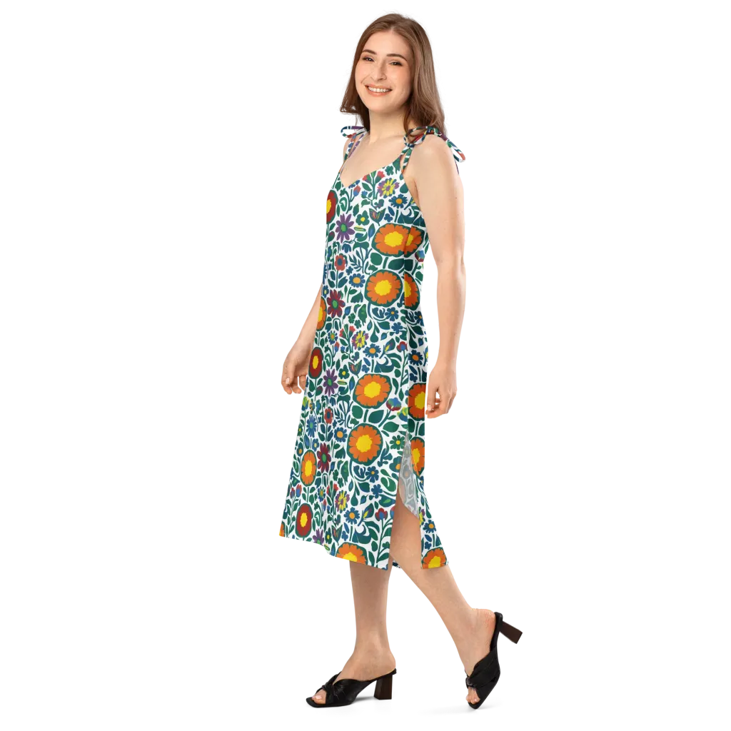 Folk Garden Riot on Slip Dress — Left Front