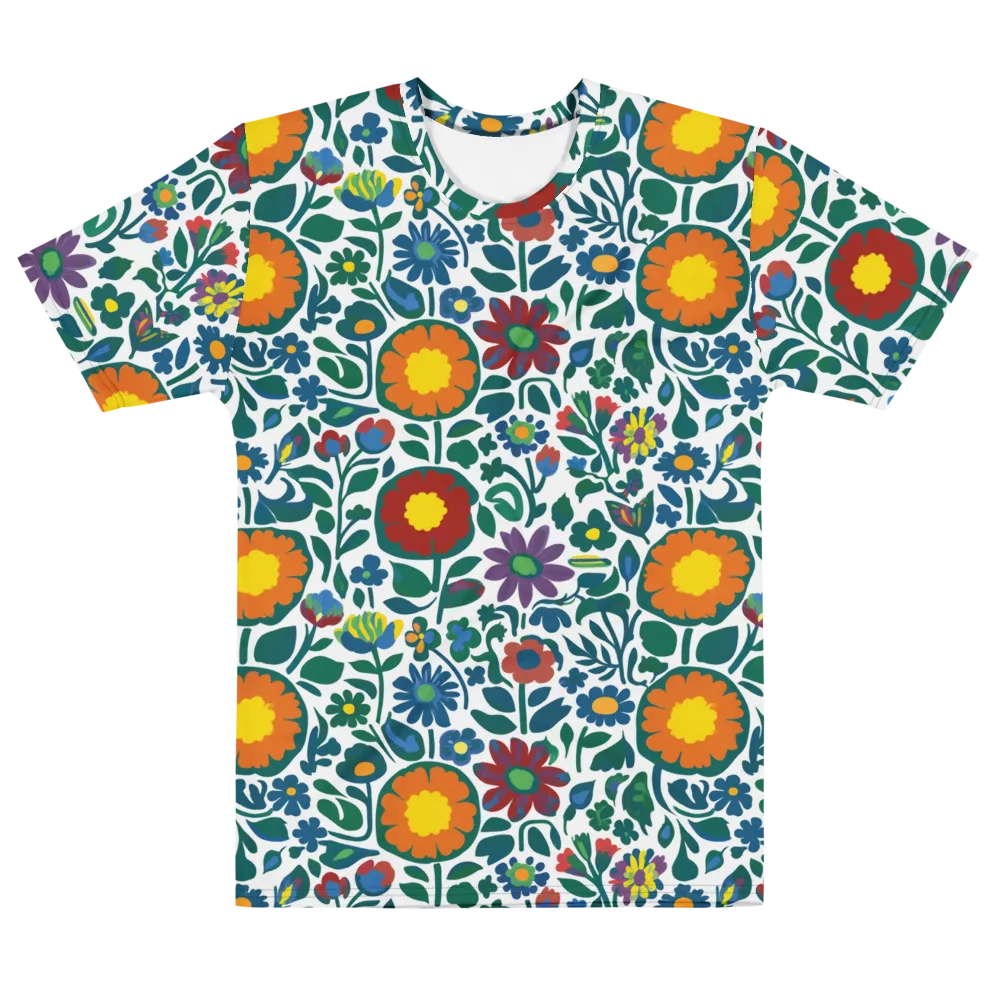 Folk Garden Riot on Men's Cotton Crew Neck T-Shirt — Front