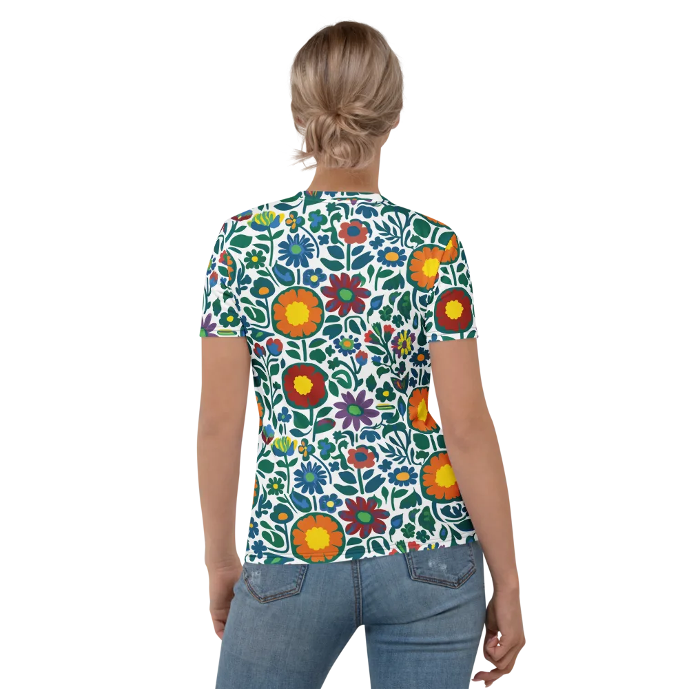 Folk Garden Riot on Women's Crew Neck T-Shirt — Back