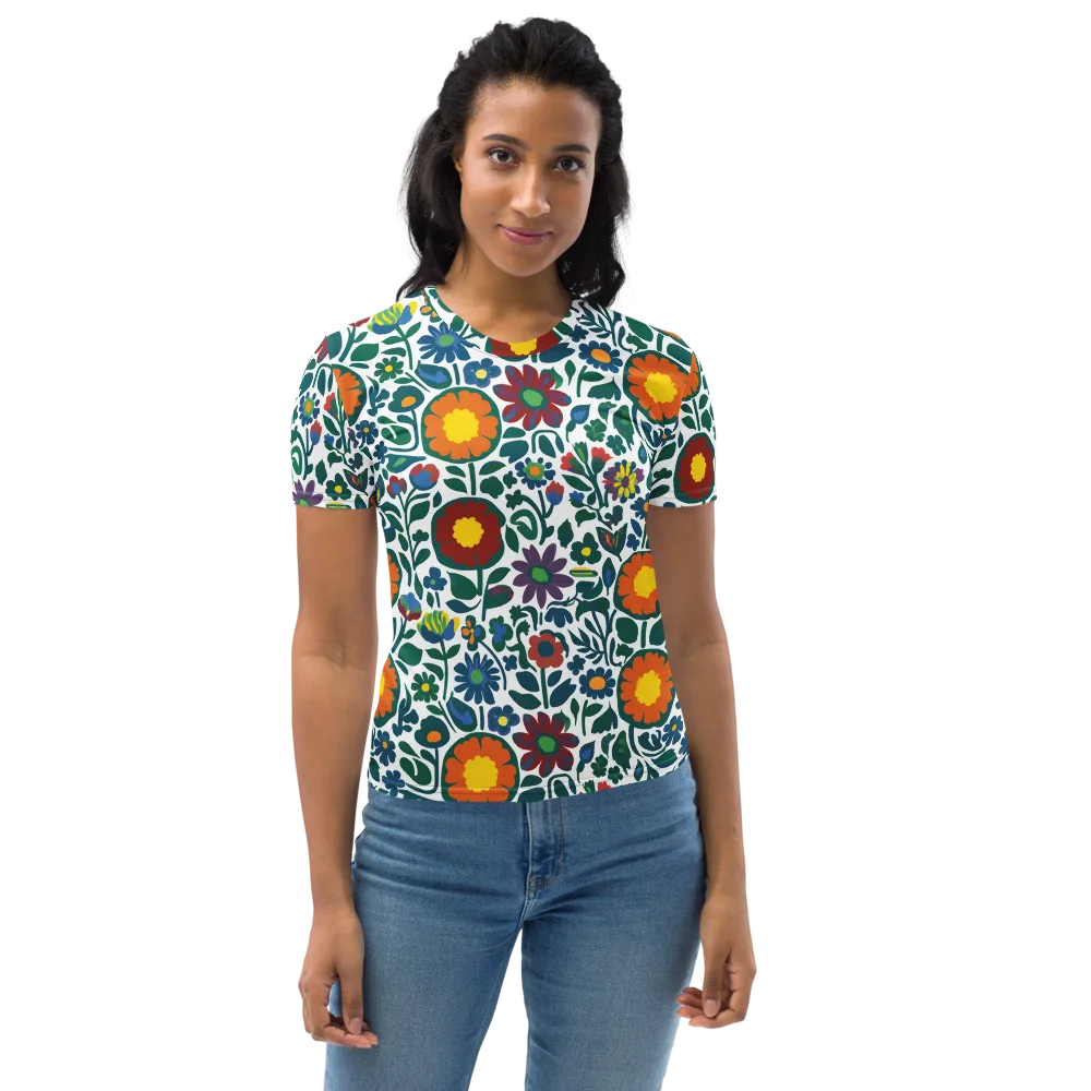Folk Garden Riot on Women's Crew Neck T-Shirt — Front