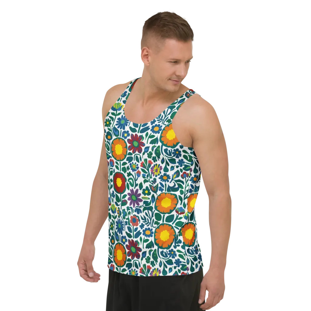 Folk Garden Riot on Men's Tank Top — Left Front