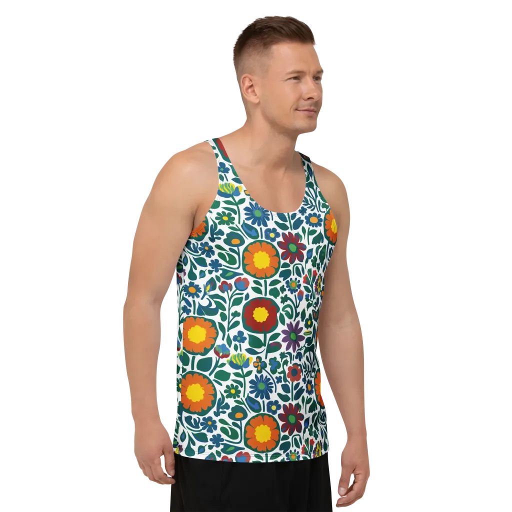 Folk Garden Riot on Men's Tank Top — Right Front
