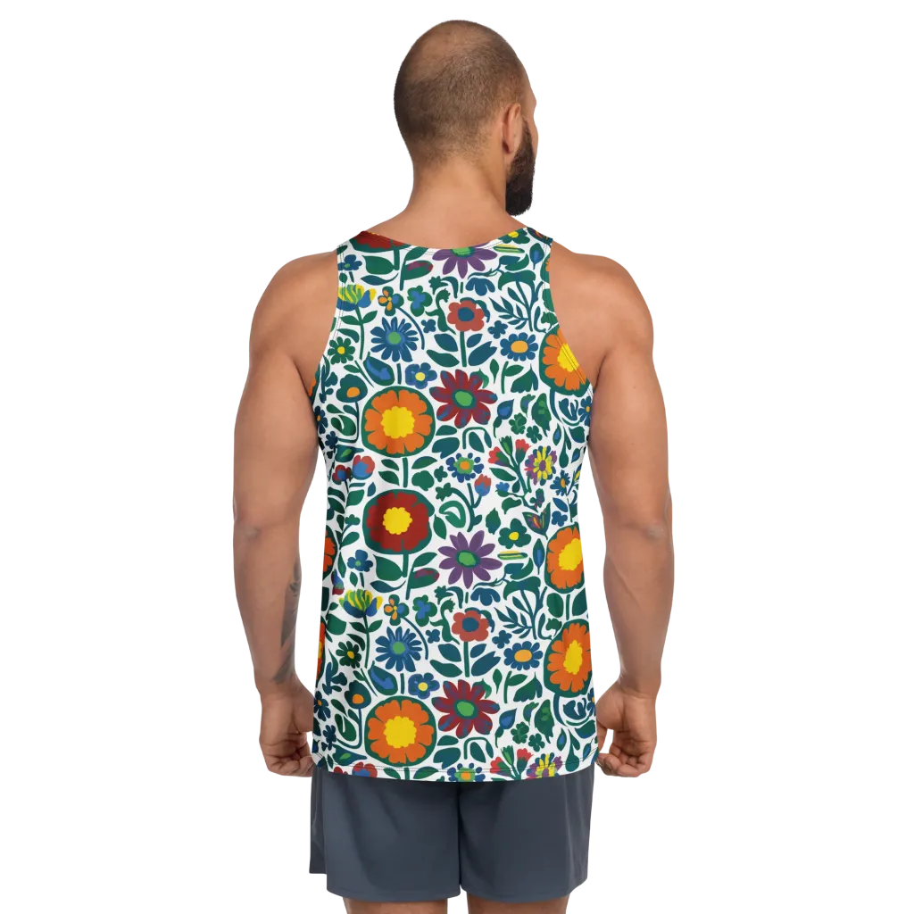 Folk Garden Riot on Men's Tank Top — Back