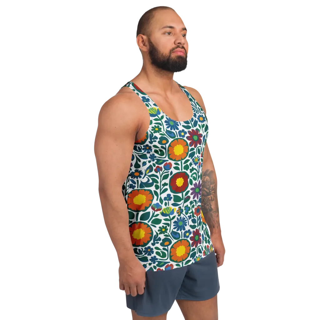 Folk Garden Riot on Men's Tank Top — Right Front