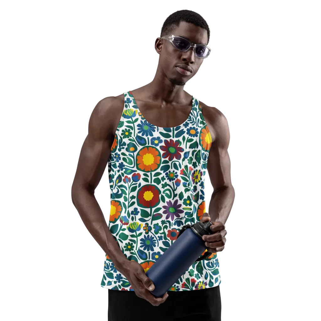 Folk Garden Riot on Men's Tank Top — Front