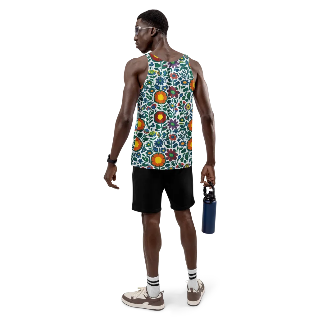 Folk Garden Riot on Men's Tank Top — Back