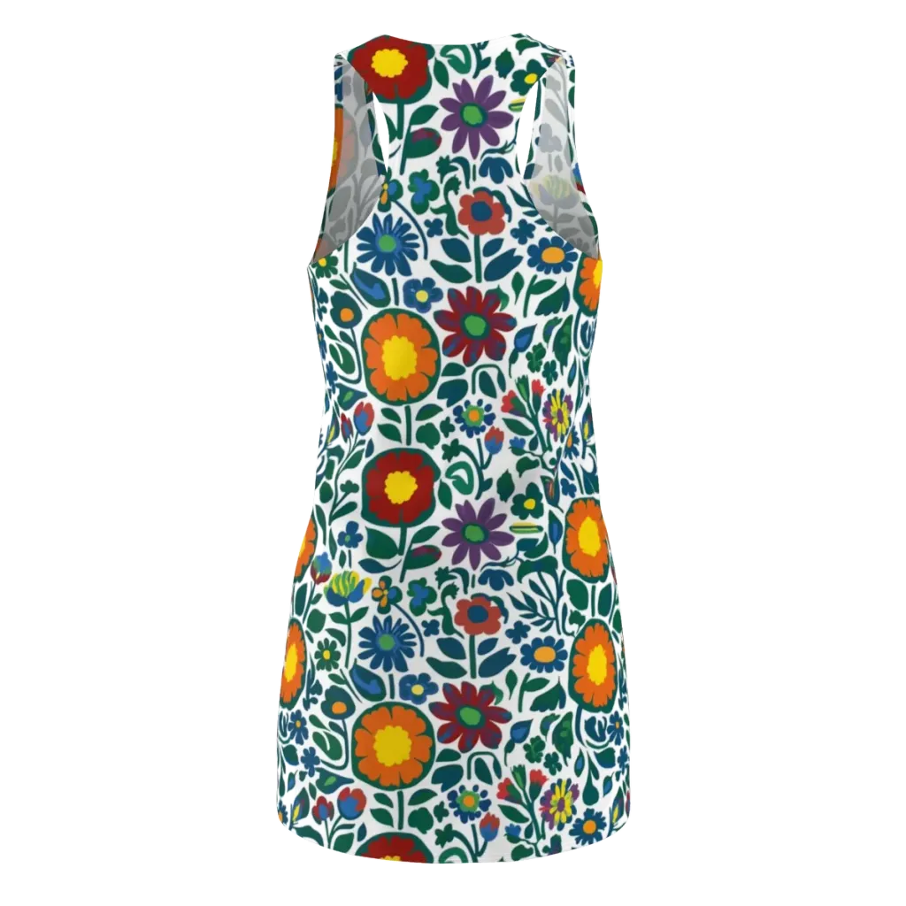 Folk Garden Riot on Racerback Dress — Back