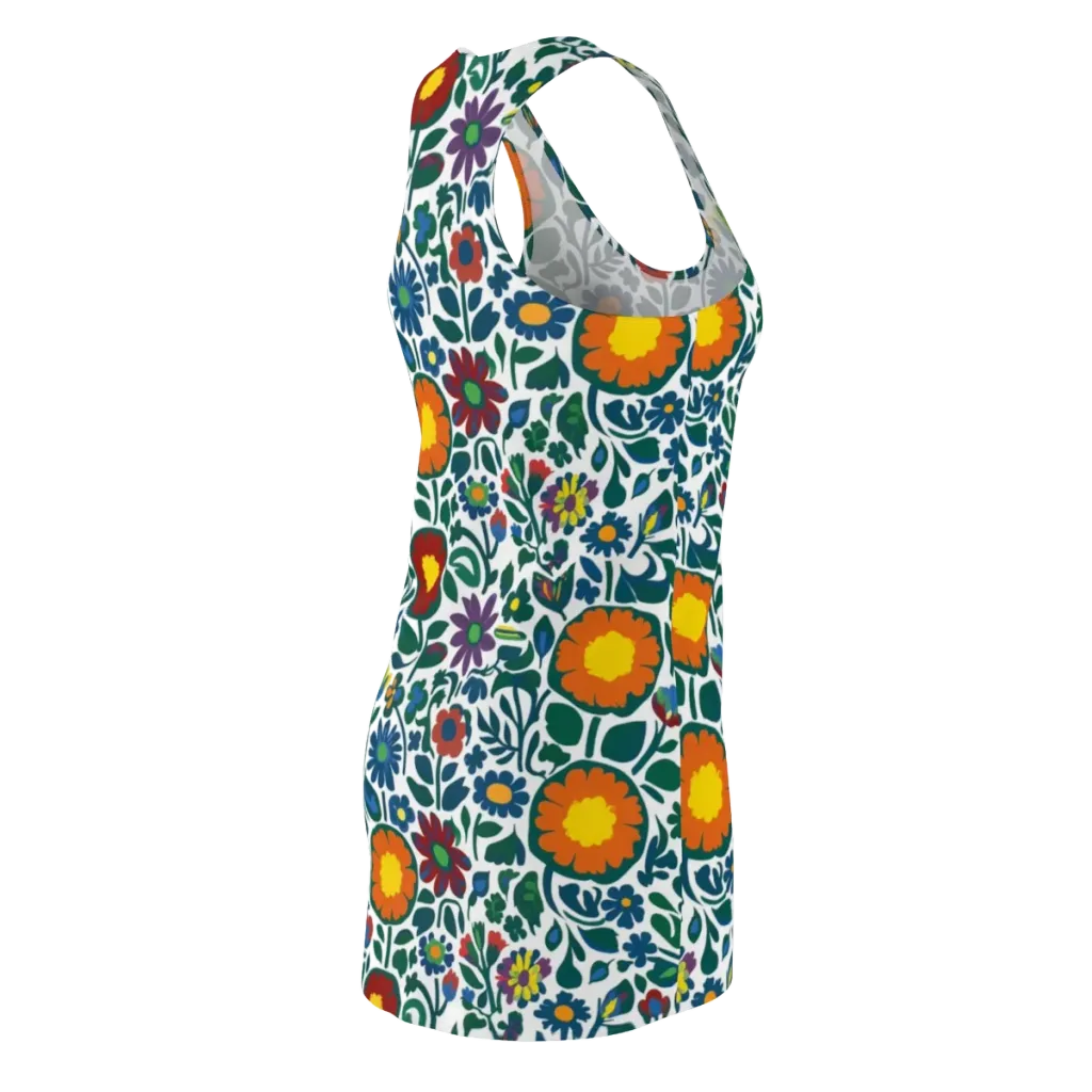 Folk Garden Riot on Racerback Dress — Back Side