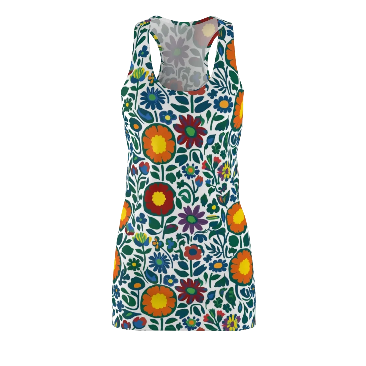 Folk Garden Riot on Racerback Dress — Front