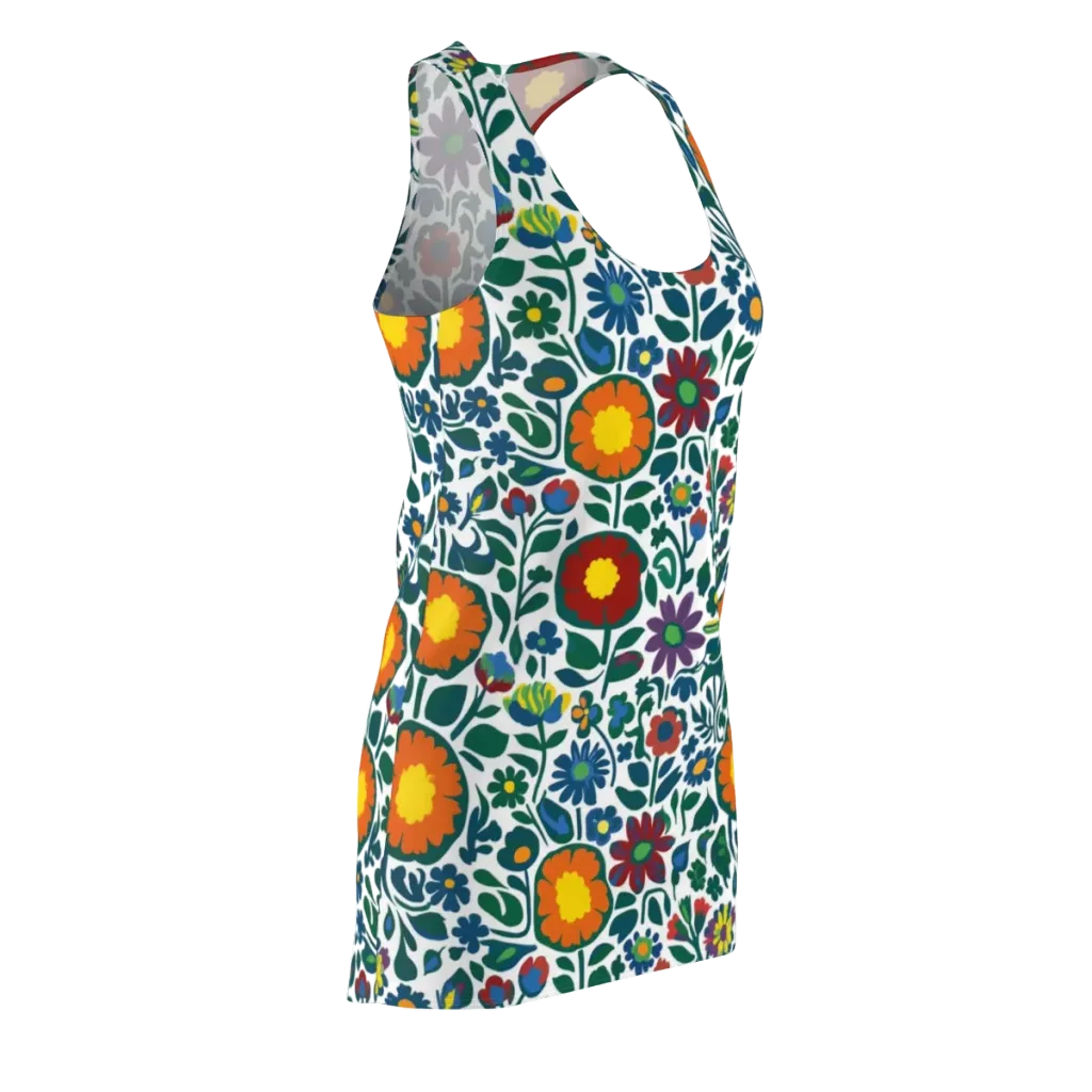 Folk Garden Riot on Racerback Dress — Front Side