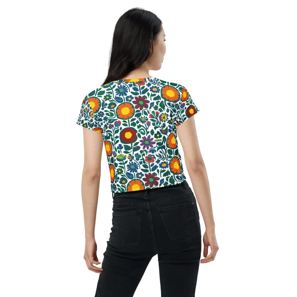 Folk Garden Riot on Crop Tee — Back