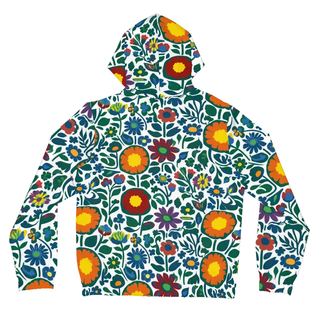 Folk Garden Riot on Women's Full-Zip Hoodie — Back