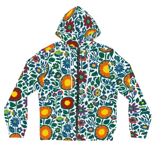 Folk Garden Riot on a Women's Full-Zip Hoodie