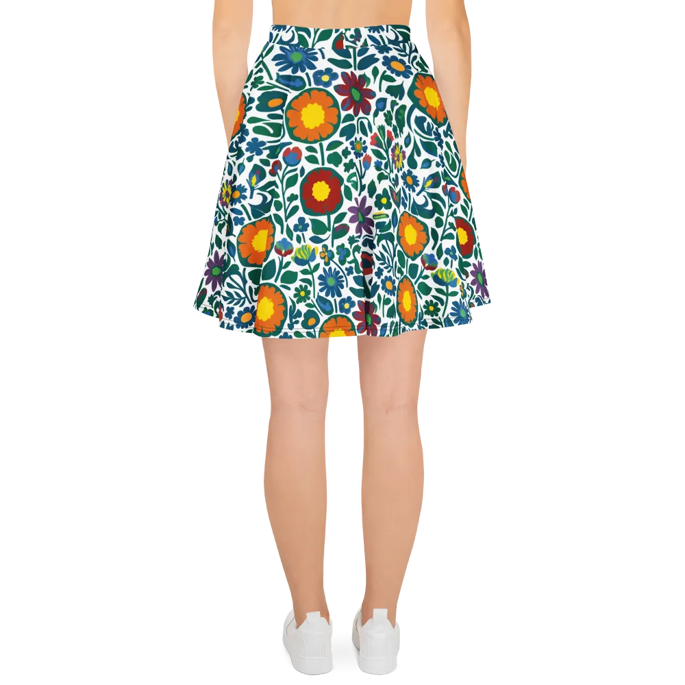 Folk Garden Riot on Skater Skirt — Back