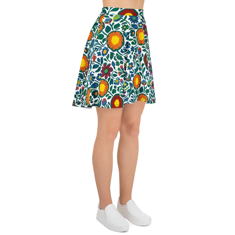 Folk Garden Riot on Skater Skirt — Right