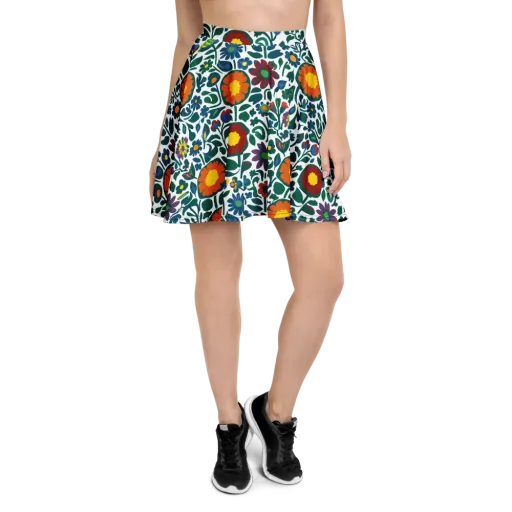 Folk Garden Riot on a Skater Skirt