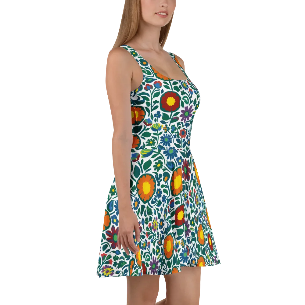 Folk Garden Riot on Skater Dress — Right