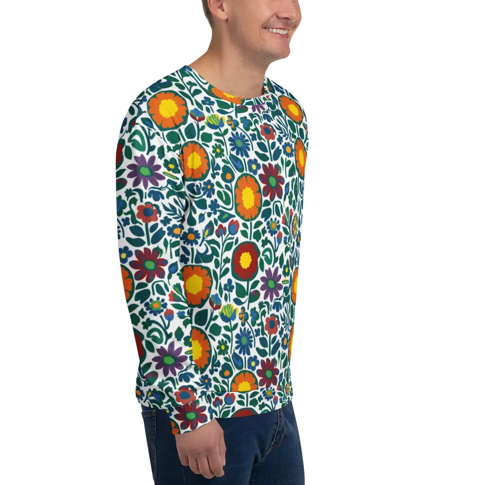 Folk Garden Riot on Sweatshirt — Right Front