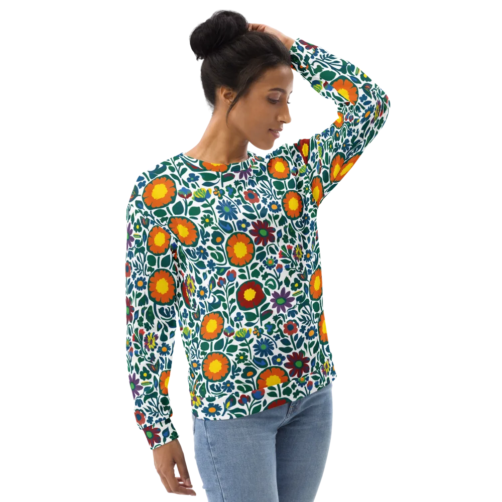 Folk Garden Riot on Sweatshirt — Right Front