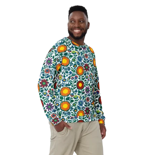 Folk Garden Riot on a Sweatshirt