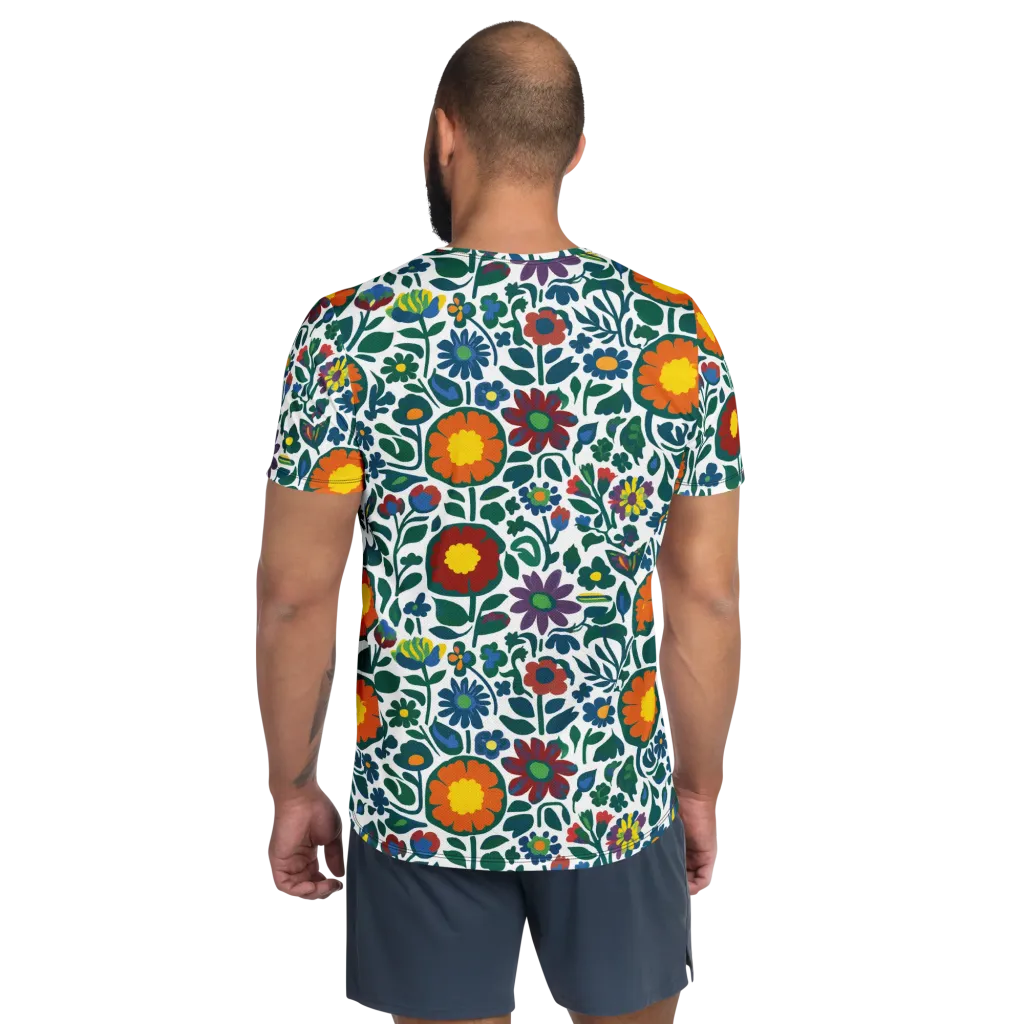 Folk Garden Riot on Men's Athletic T-Shirt — Back