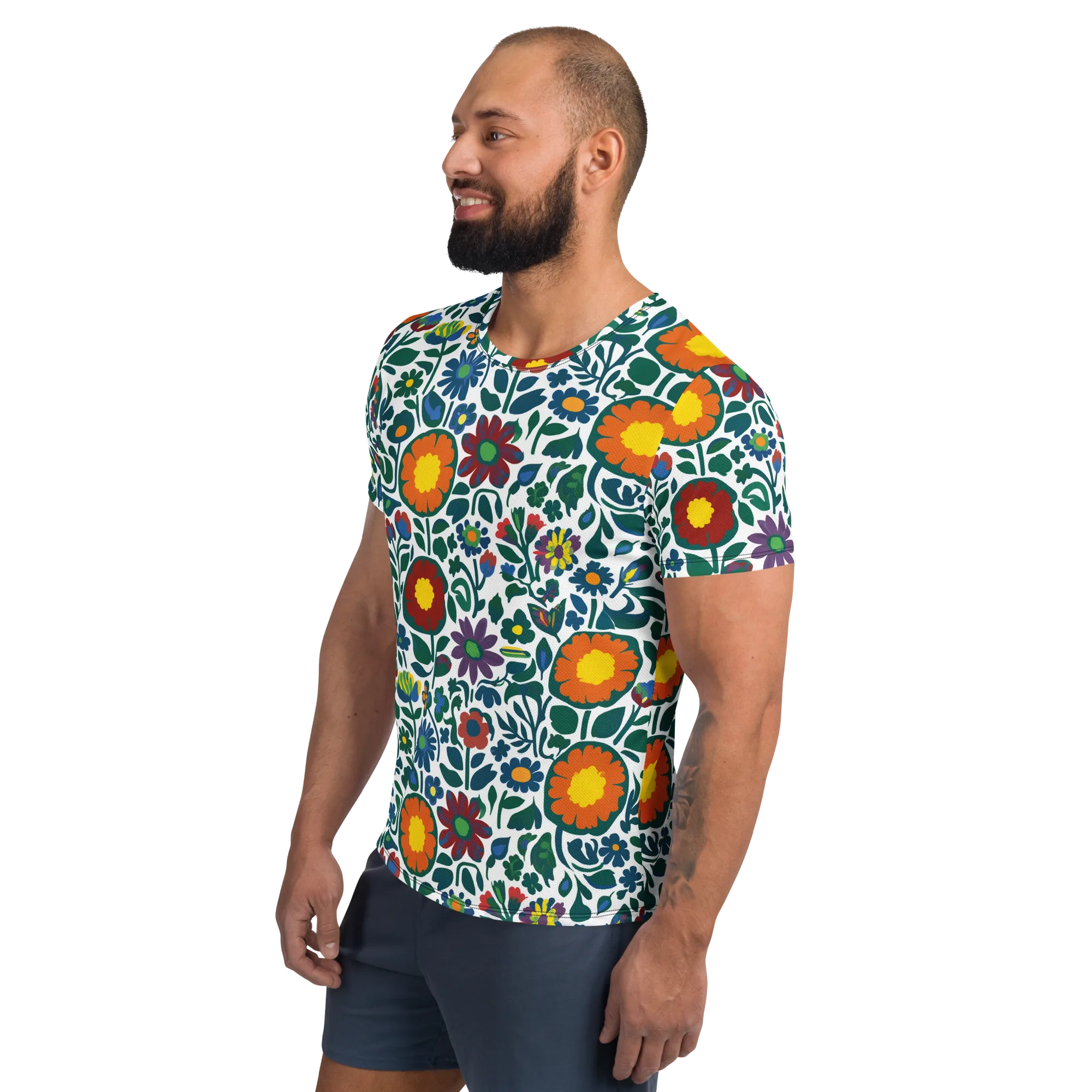 Folk Garden Riot on Men's Athletic T-Shirt — Left