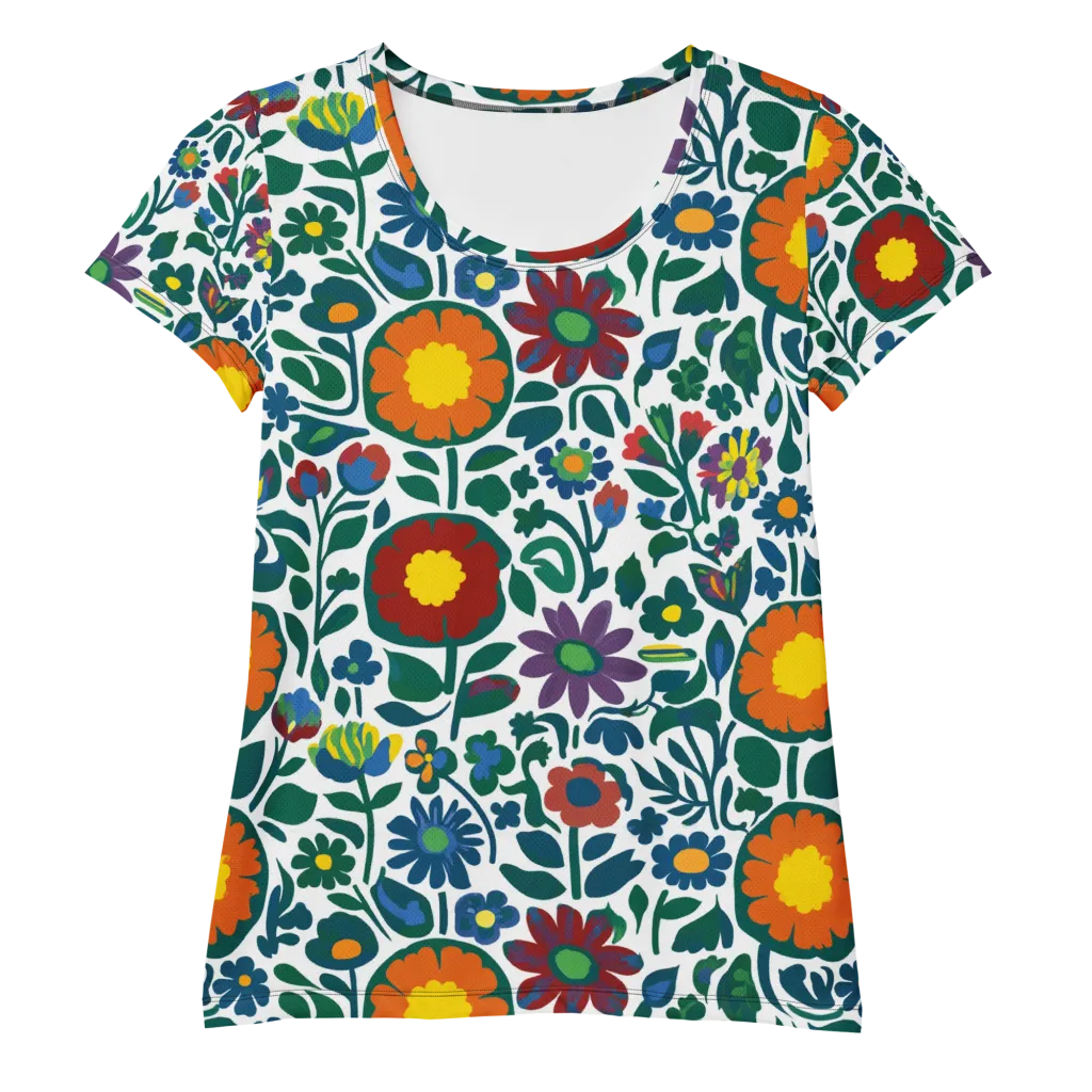 Folk Garden Riot on Women's Athletic T-Shirt — Front