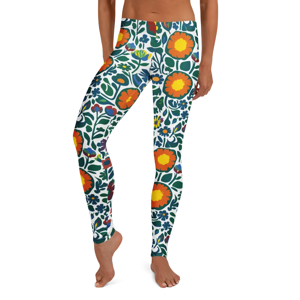 Folk Garden Riot on Leggings — Front