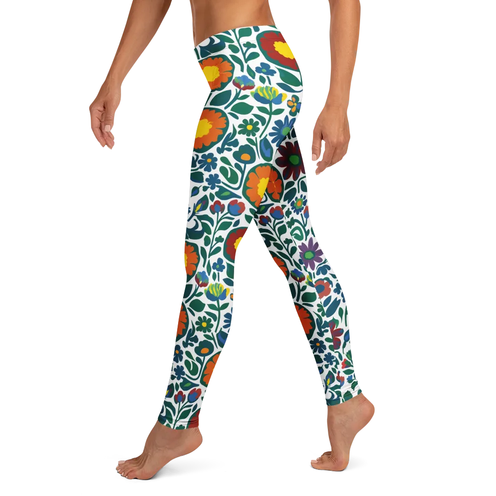Folk Garden Riot on Leggings — Left