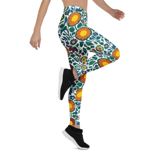 Folk Garden Riot on a Leggings