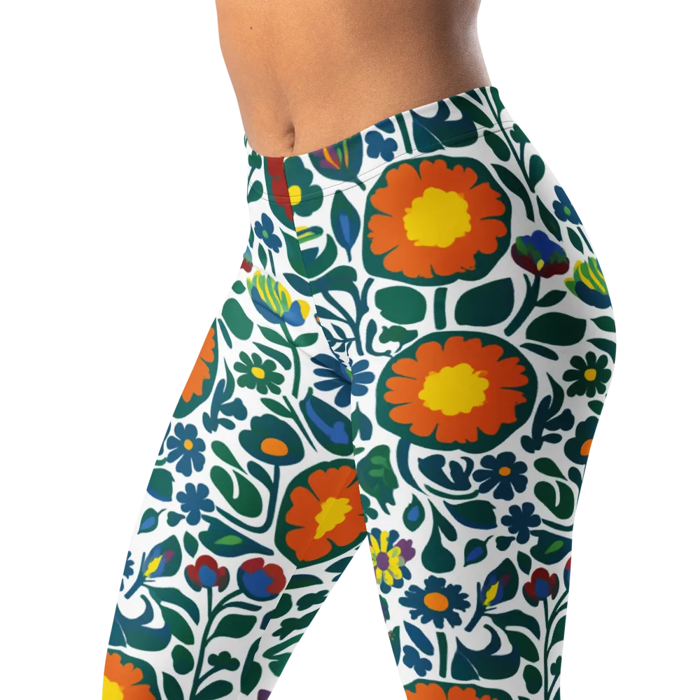 Folk Garden Riot on Leggings — Left Front