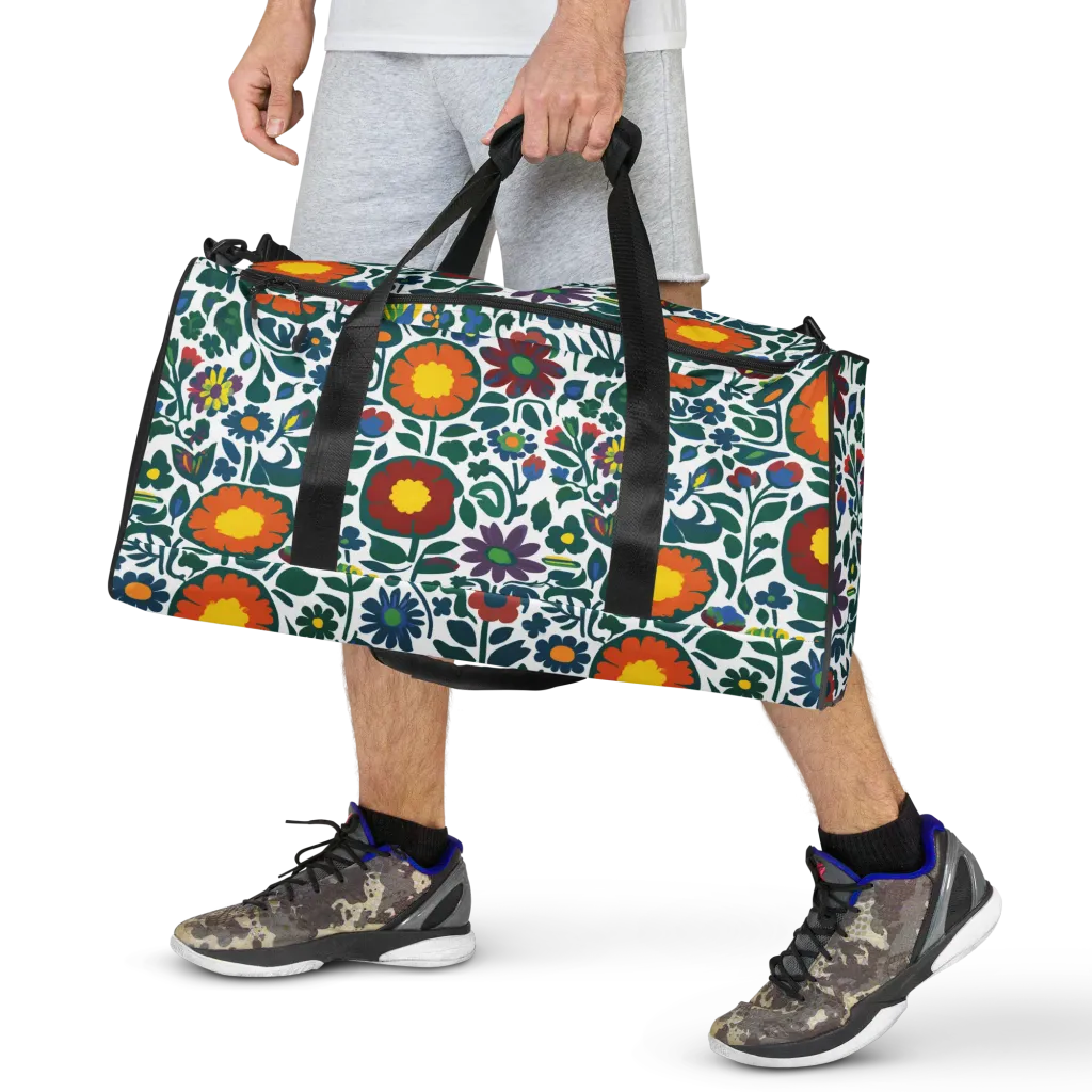 Folk Garden Riot on Duffle Bag — Front