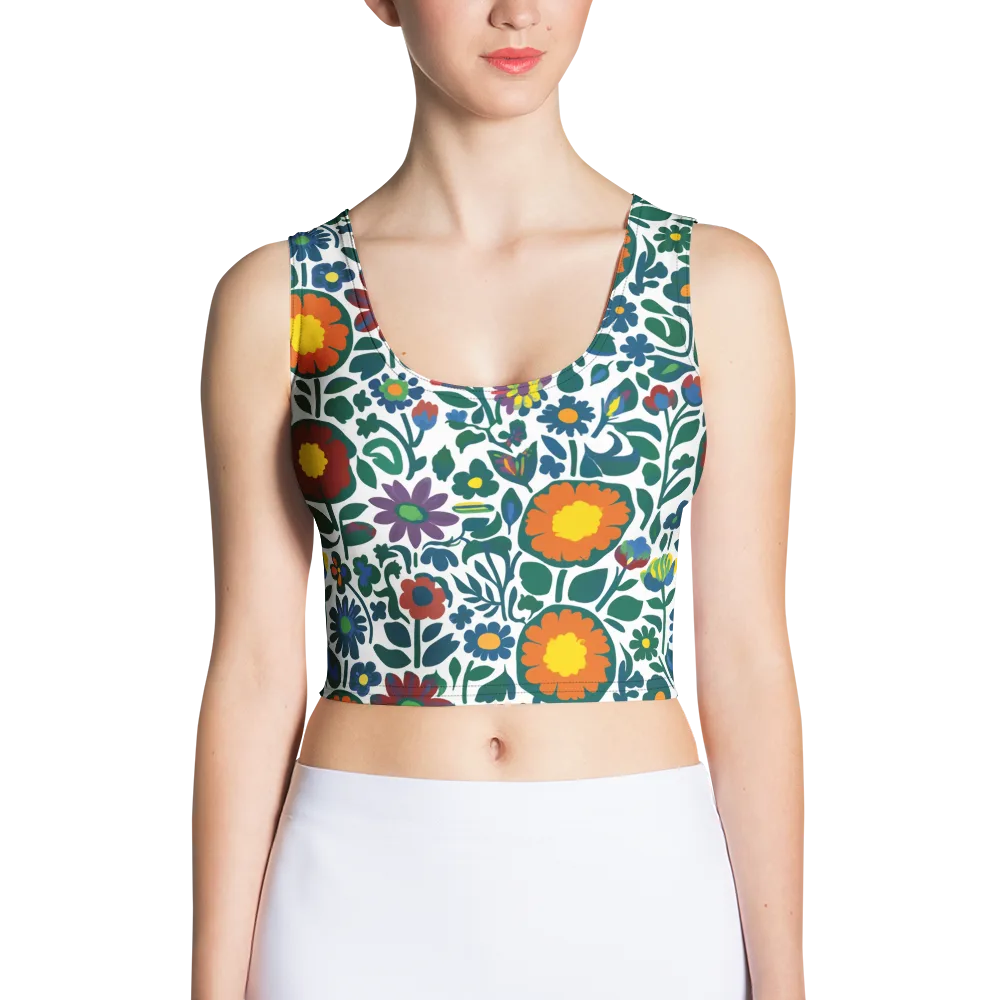 Folk Garden Riot on Crop Top — Front