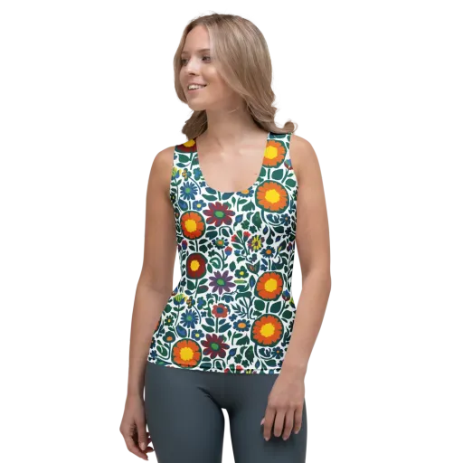Folk Garden Riot on a Women's Tank Top