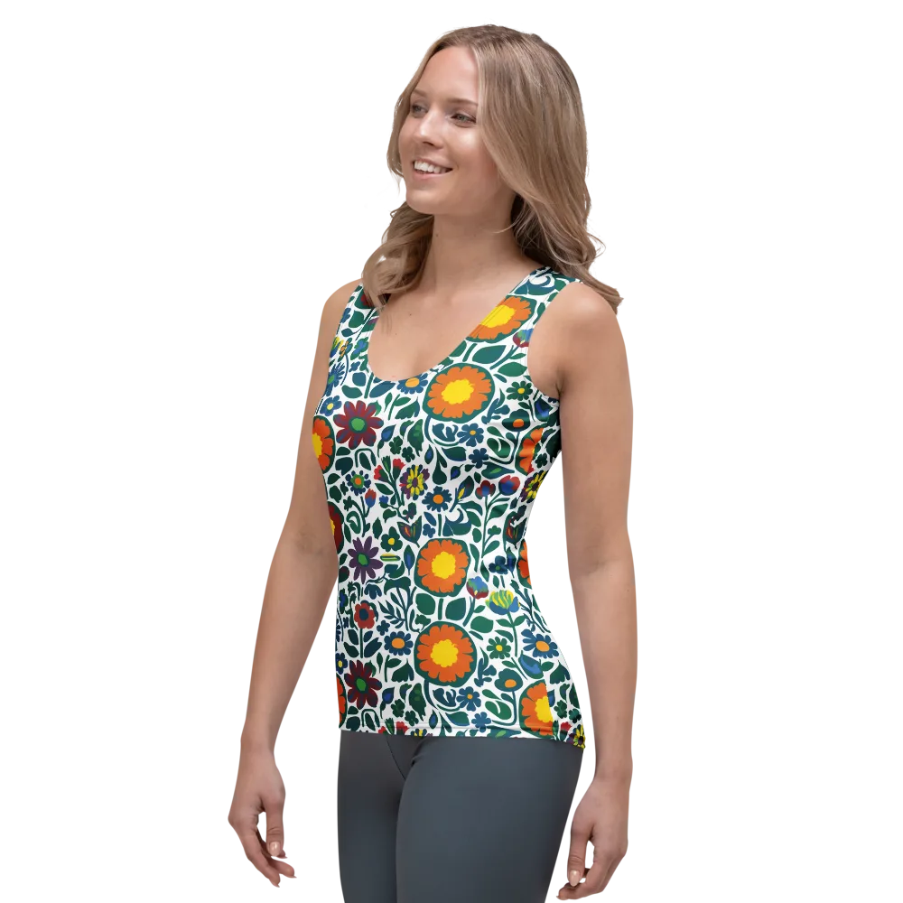 Folk Garden Riot on Women's Tank Top — Left Front