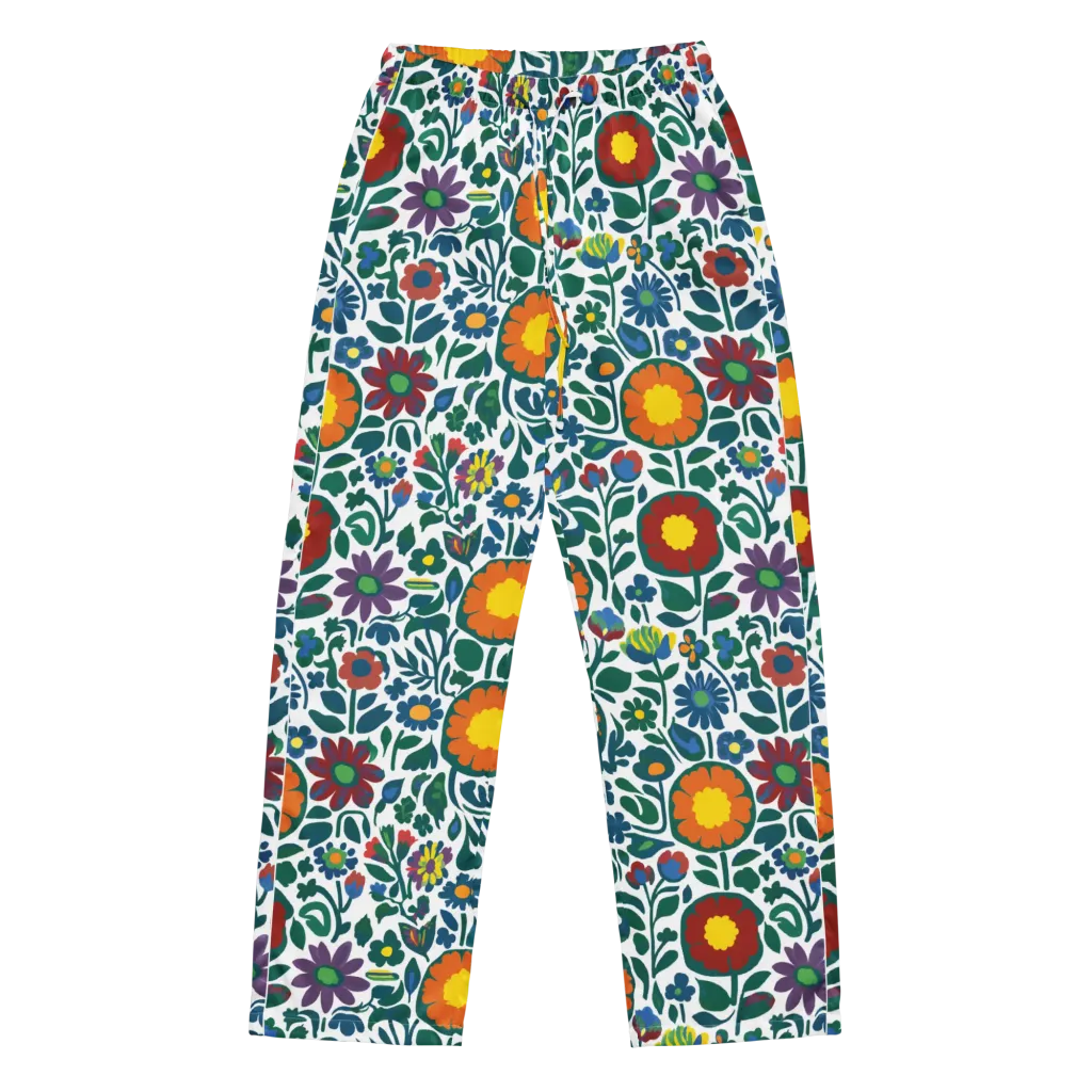 Folk Garden Riot on Women's Pajama Pants — Front