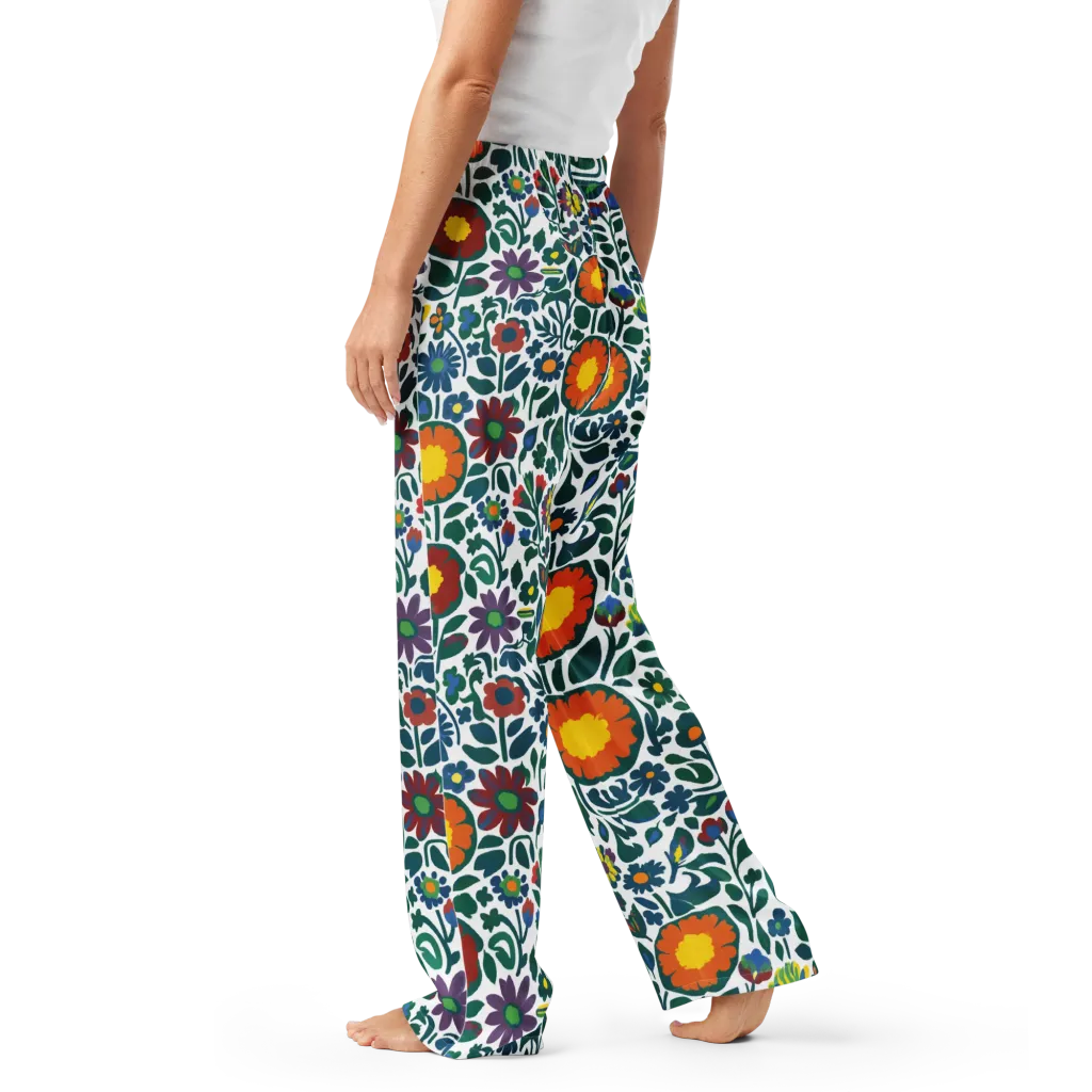Folk Garden Riot on Women's Pajama Pants — Left