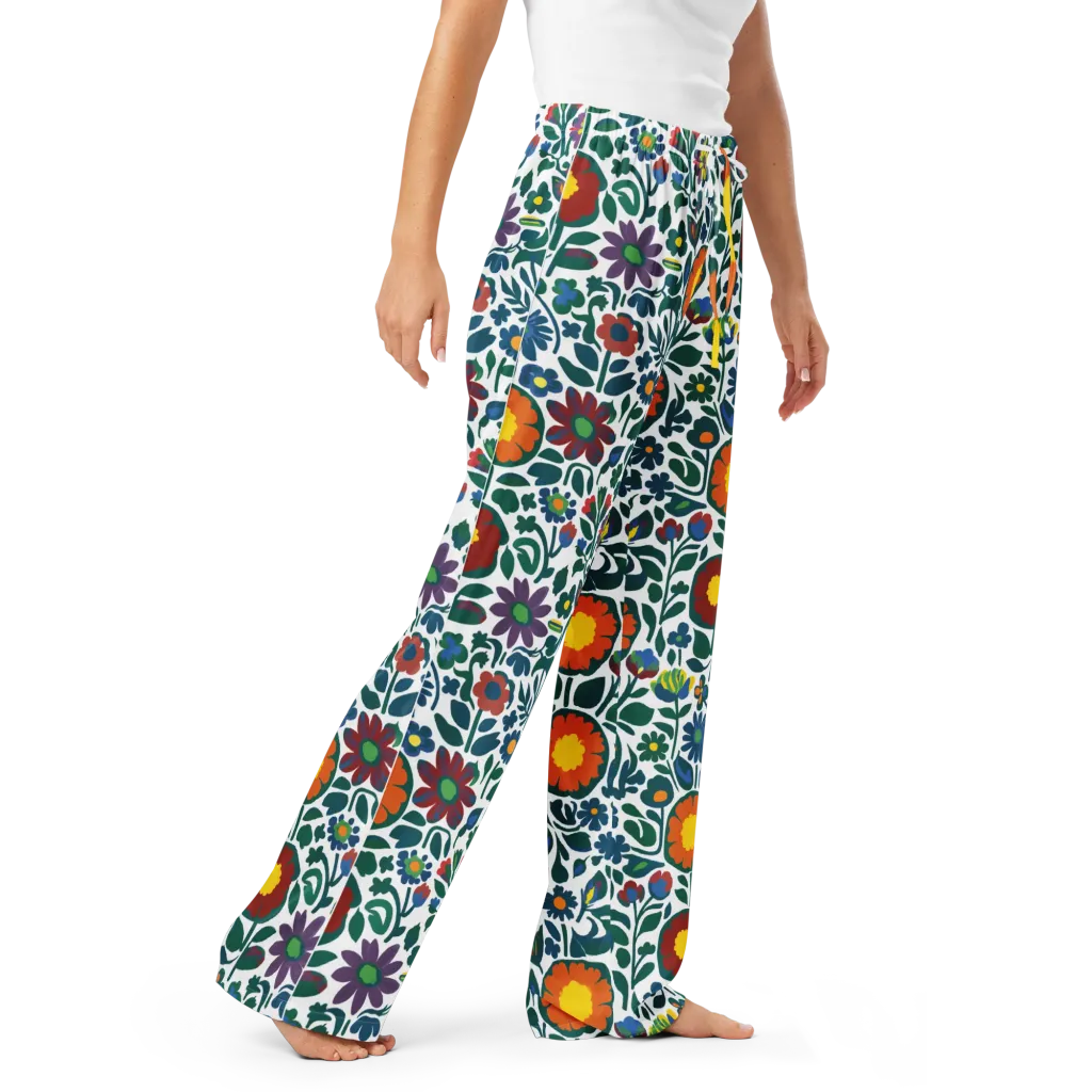 Folk Garden Riot on Women's Pajama Pants — Right Front
